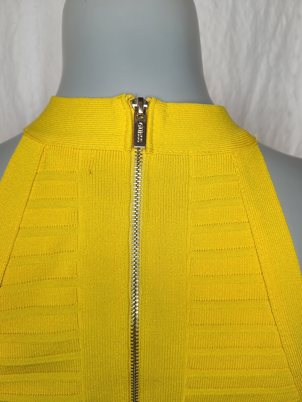Guess Yellow Ribbed Halter Mini Dress - Picture 5 of 7